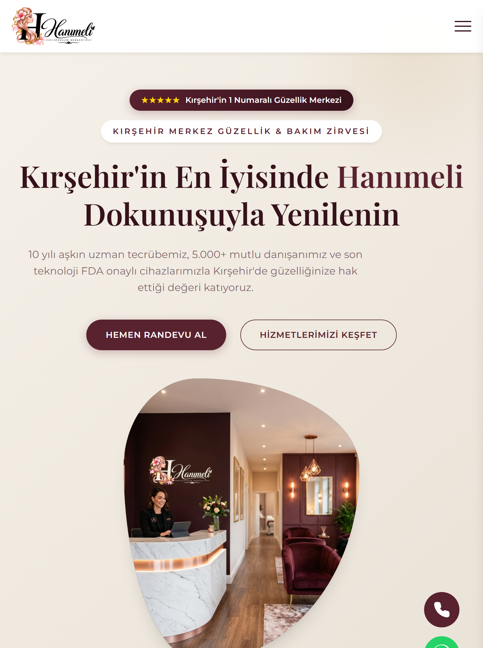 Hanımeli Güzellik Merkezi iPad Tablet Görünüm